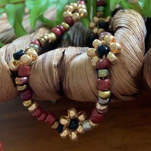 Boho Happy Daisy Bracelet - Earthy Bronze